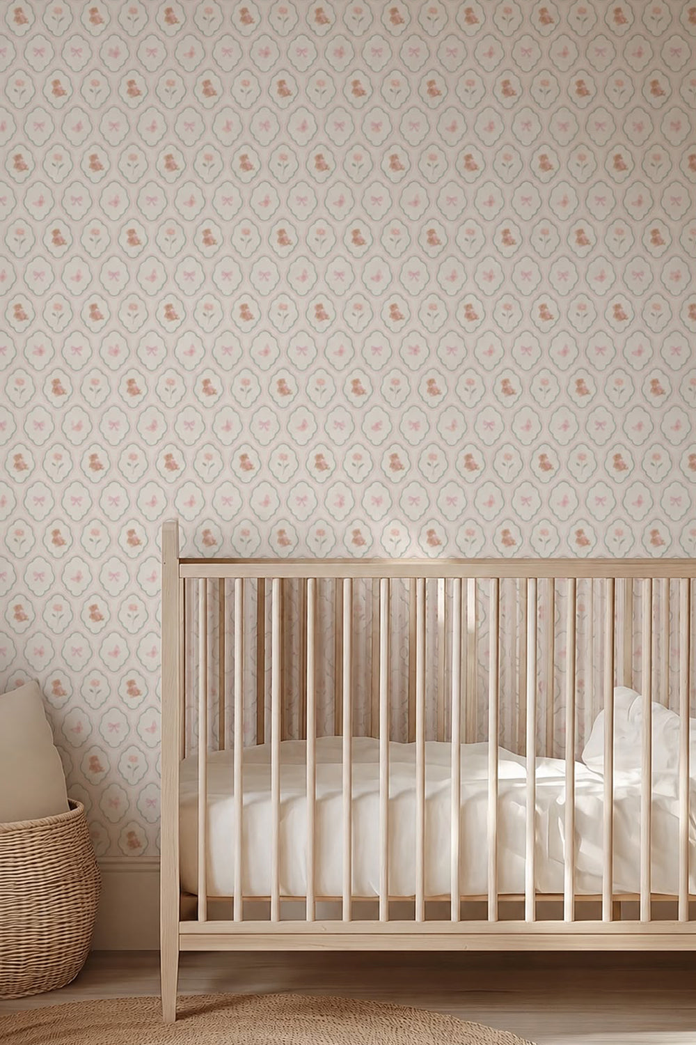 WALLPAPER FLORAL TEDDY DREAM