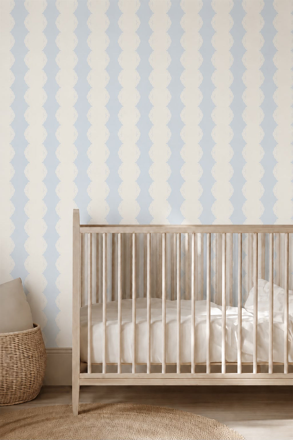 WALLPAPER PICNIC GINGHAM BLUE LACE