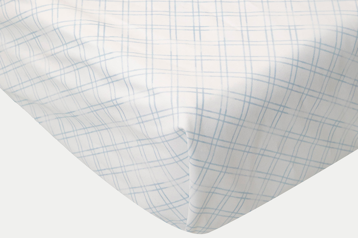 CRIB FITTED SHEET TREILLAGE BABY BLUE