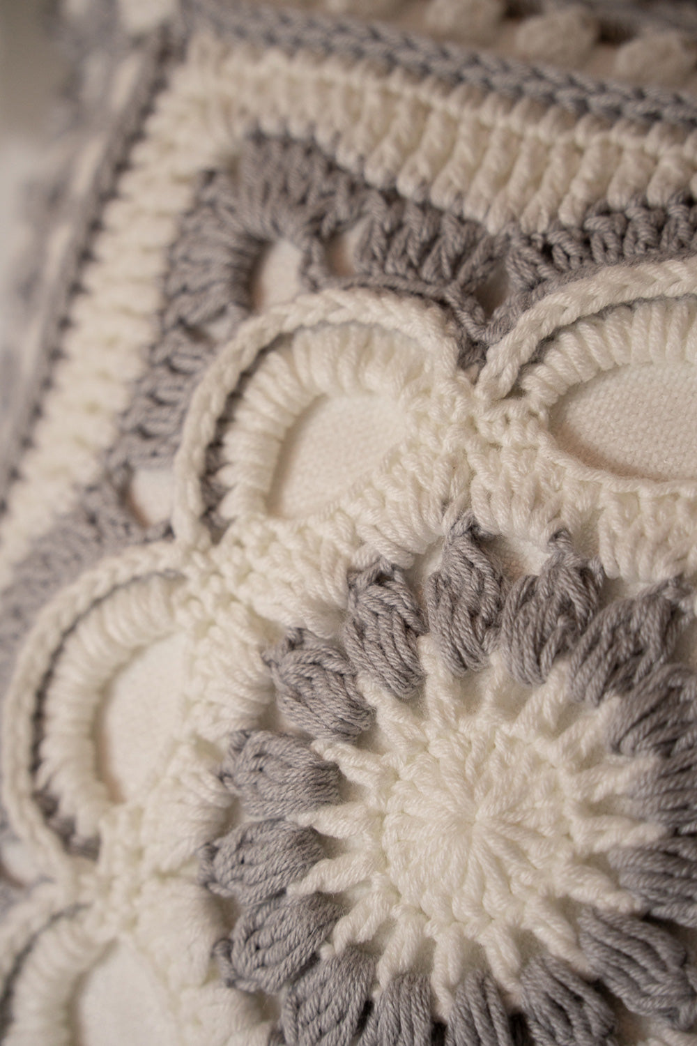 Crochet Gray Mini Pillow