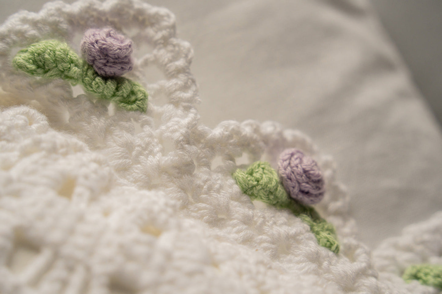 Crochet Lilac Mini Pillow