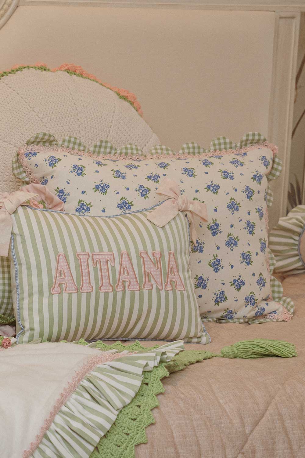 Floral Oasis Big Pillow-Blue
