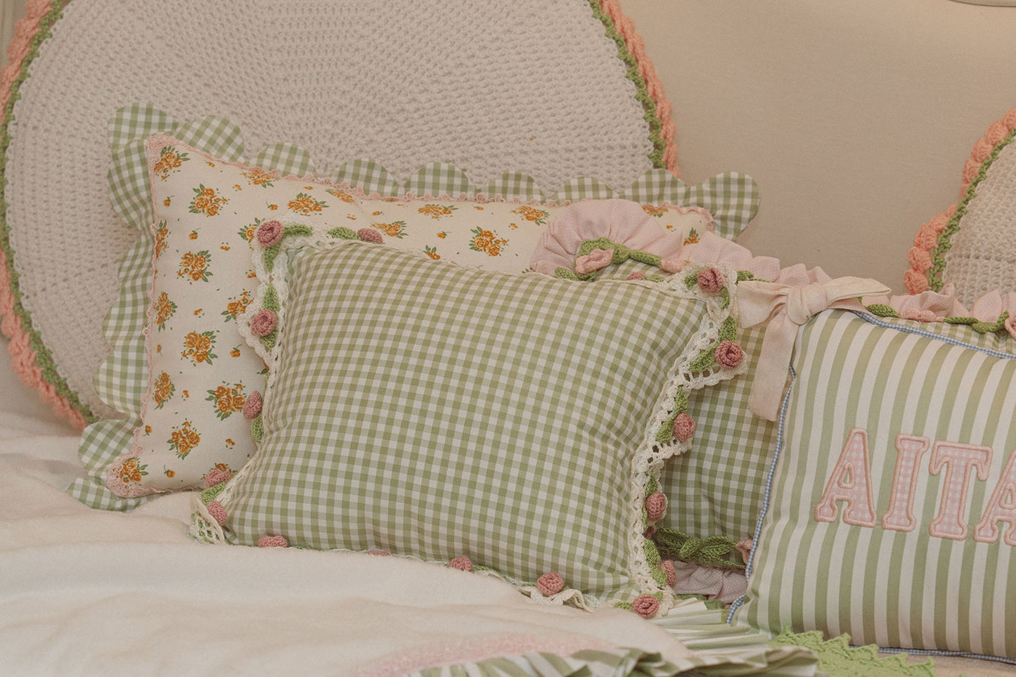 Floral Oasis Big Pillow-Yellow
