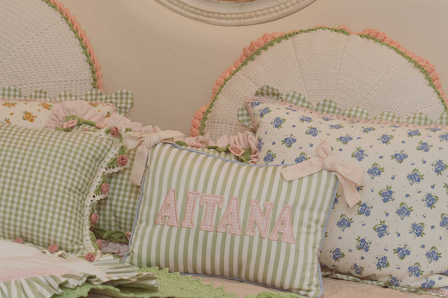 Floral Oasis Big Pillow-Blue