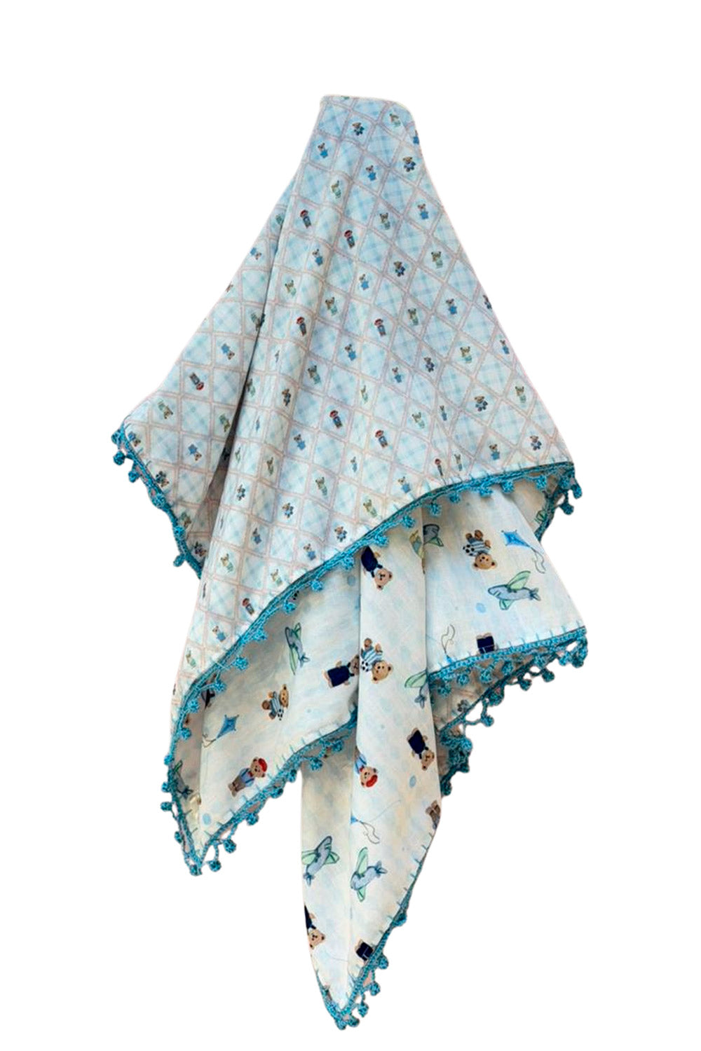 LITTLE BEAR GINGHAM MUSLIN BLANKET