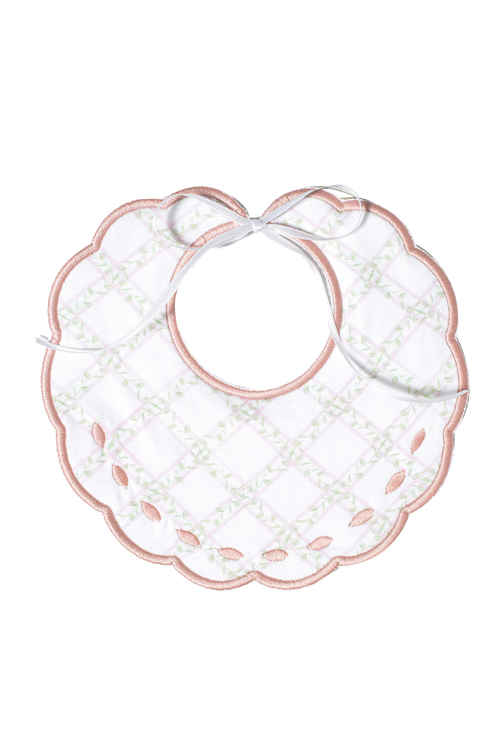 Pima Cotton Bib-Treillage Baby Rose