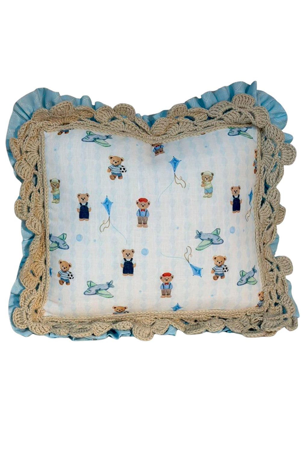 PLAYTIME BEARS SMALL CROCHET PILLOW