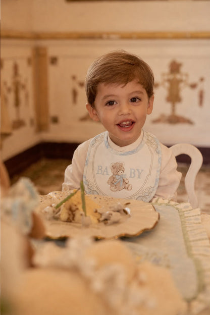 BABY ROYALE BLUE HEIRLOOM BIB SET