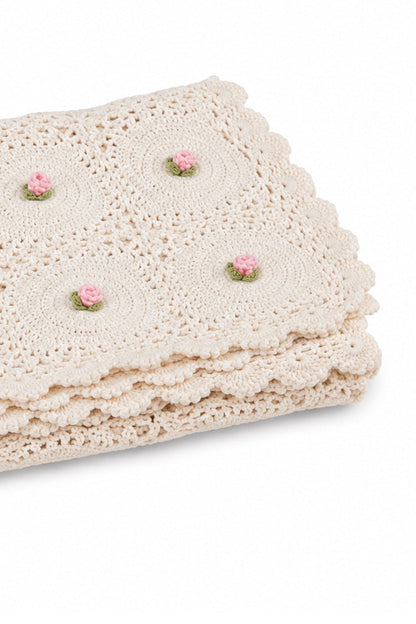 BLUSHING ROSE THROW