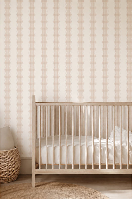 WALLPAPER PICNIC GINGHAM LATTE LACE
