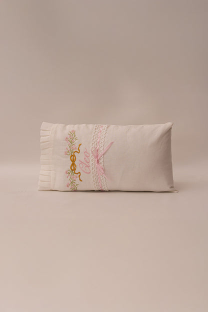 Bow Linen Baby Small Pillow