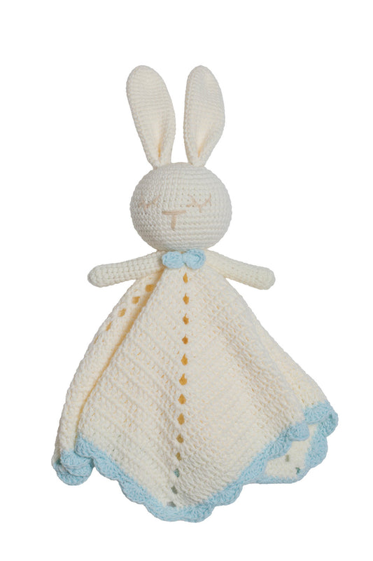 BUNNY BLUE CROCHET SECURITY BLANKET