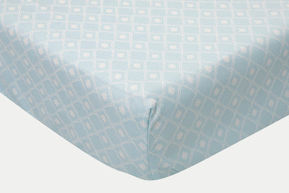 CRIB FITTED SHEET DIAMANT BABY BLUE