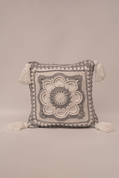 Crochet Gray Mini Pillow