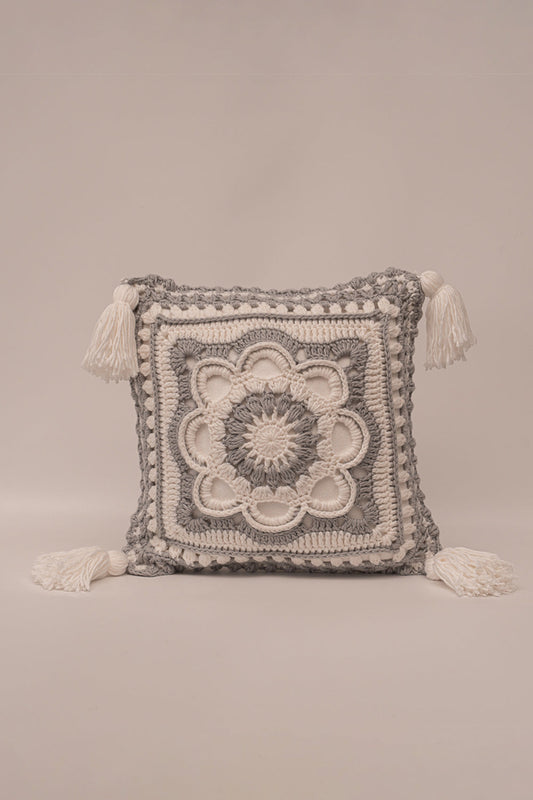 Crochet Gray Mini Pillow