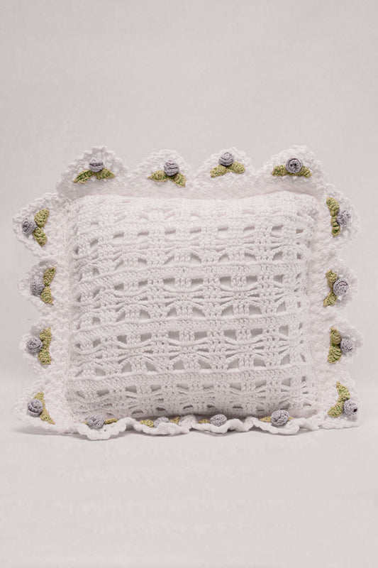 Crochet Lilac Mini Pillow