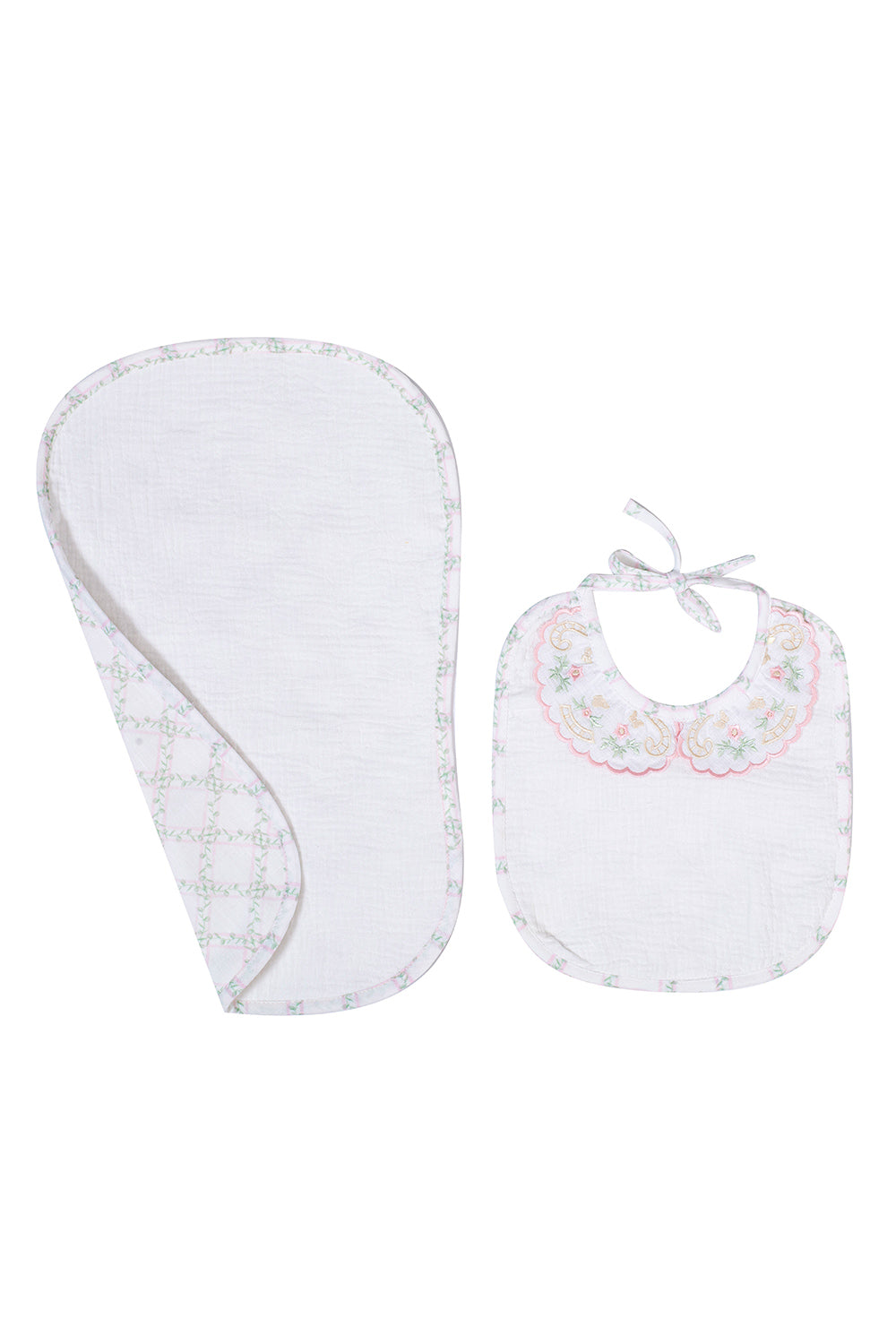 Dreamy Bib Set-Treillage Baby Rose