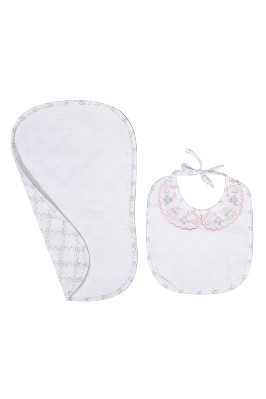 Dreamy Bib Set-Treillage Baby Rose