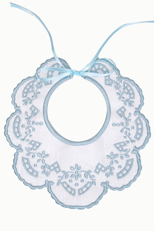 EMBROIDED BLUE BIB