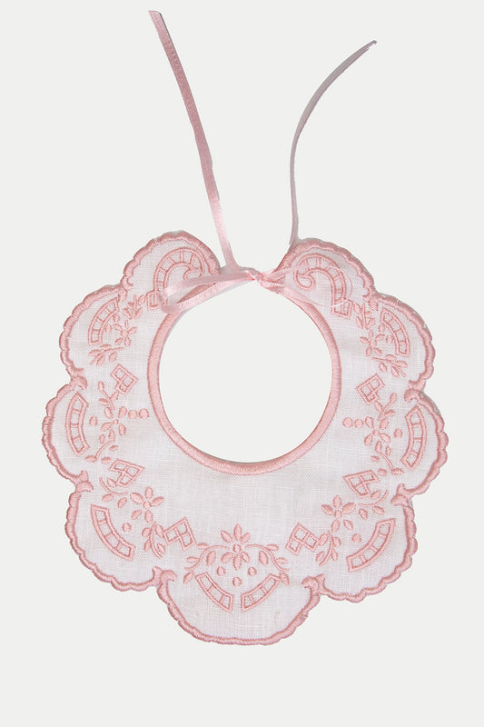 EMBROIDED PINK BIB