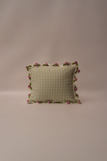 Floral Crochet Small Pillow