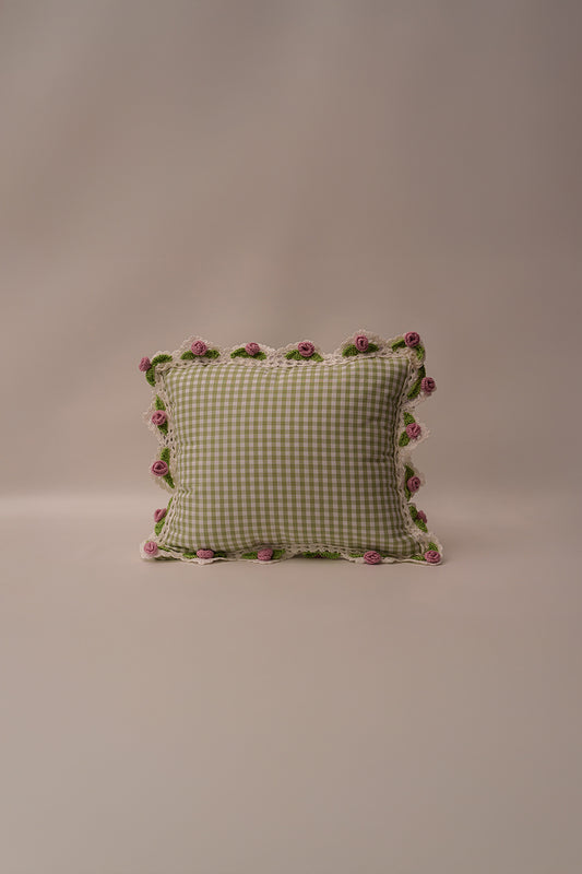 Floral Crochet Small Pillow