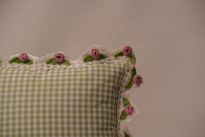 Floral Crochet Small Pillow