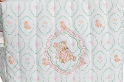 FLORAL TEDDY MEDIUM POUCH