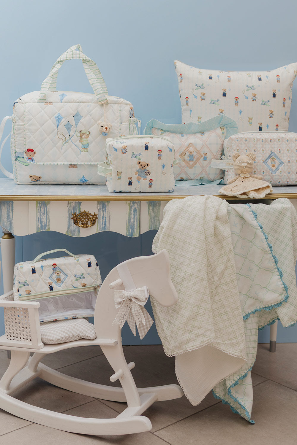LITTLE BEAR GINGHAM SMALLPILLOW