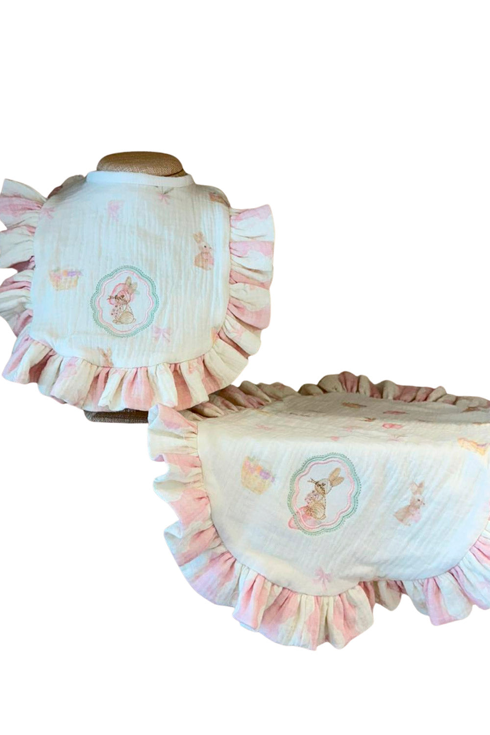 MUSLIN BIB SET-BUNNY PICNIC