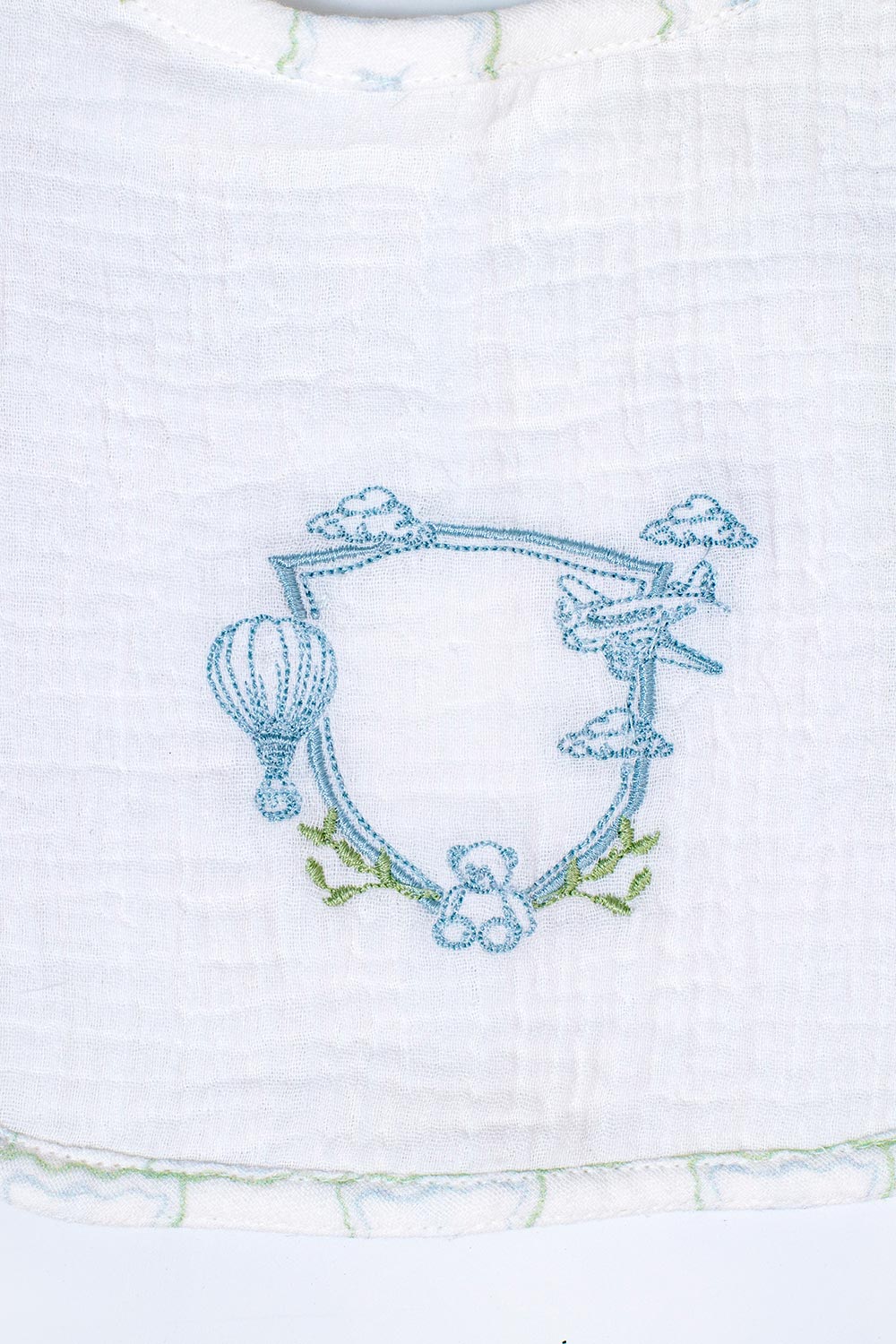 Muslin-Bib Set-Feuille Blue