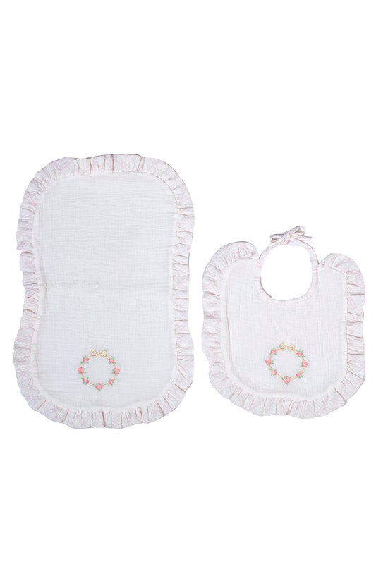 Muslin-Bib Set-Peintures Baby Pink