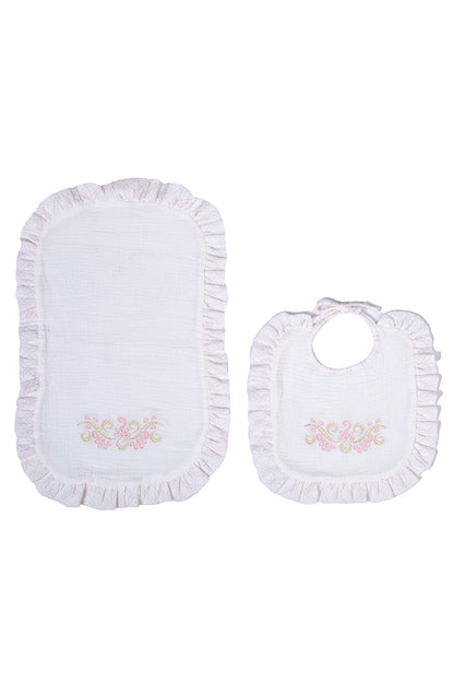Muslin Bib Set Peintures Baby Pink