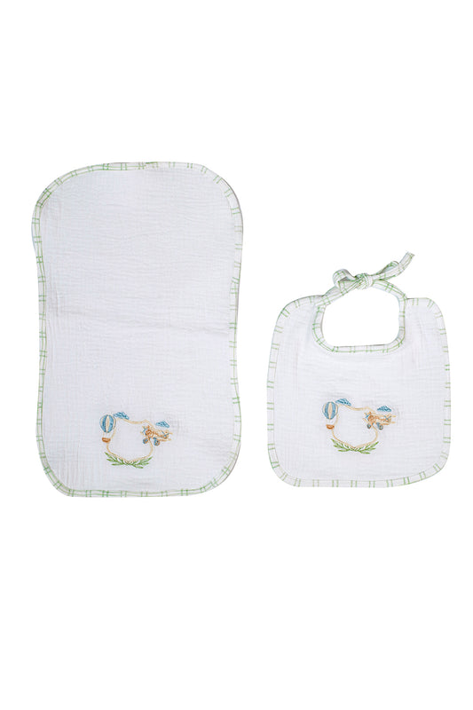 Muslin Bib Set-Peintures Sage