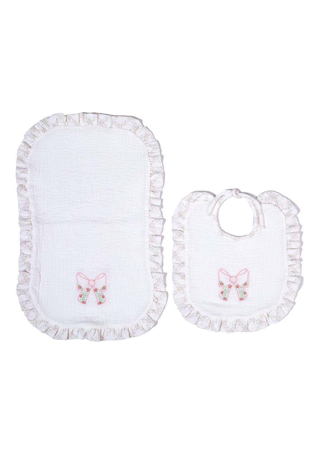 Muslin Bib Set-Treillage Baby Rose