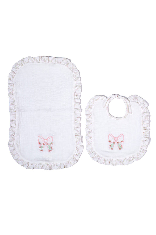 Muslin Bib Set-Treillage Baby Rose