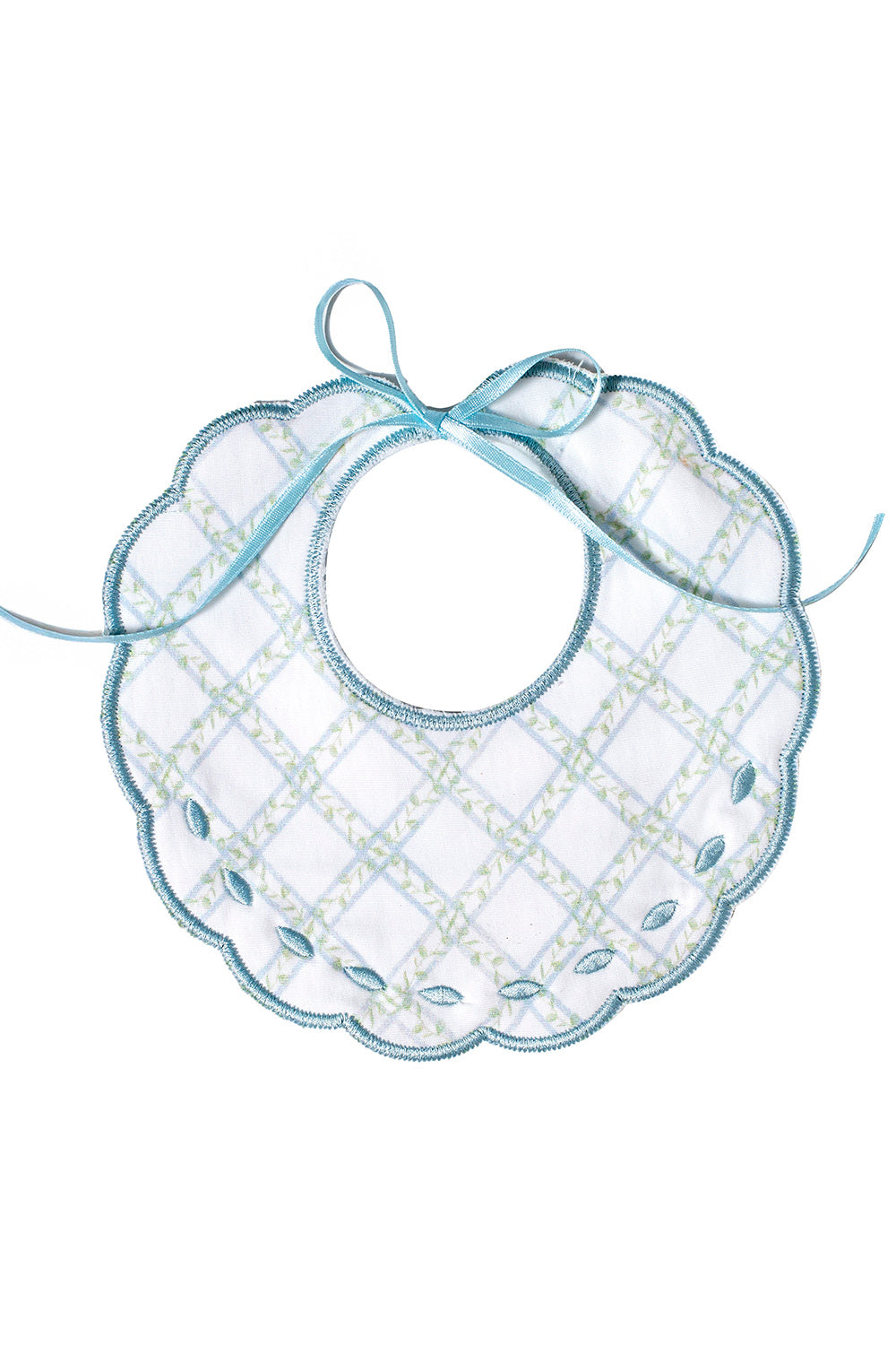 Pima Cotton Bib-Treillage Baby Blue