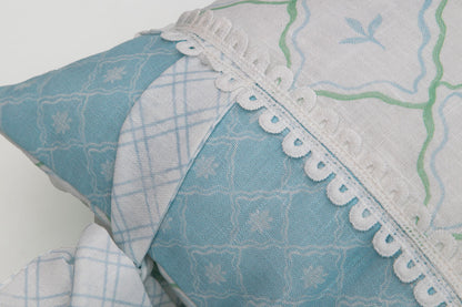 SMALL PILLOW FEUILLE BLUE