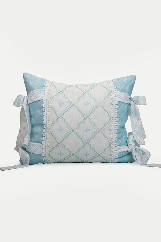 SMALL PILLOW FEUILLE BLUE