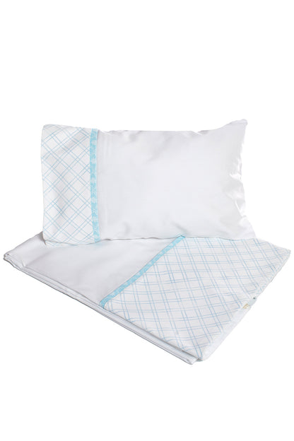 Sheet and Pillow Set-Peintures Baby Blue