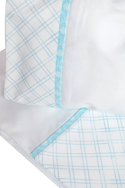 Sheet and Pillow Set-Peintures Baby Blue