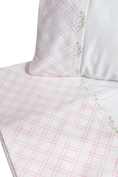 Sheet and Pillow Set Peintures Baby Pink