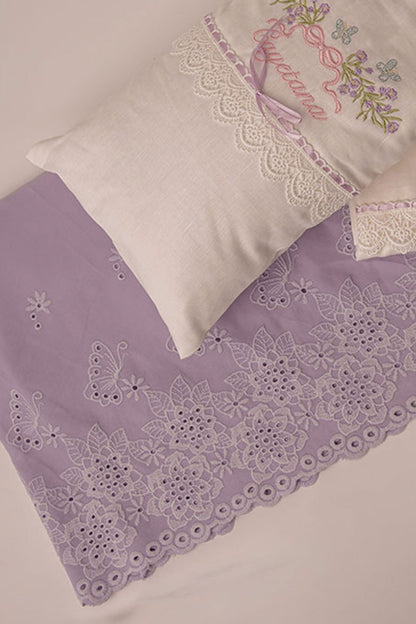 Soft Purpple Butterfly Crib Skirt