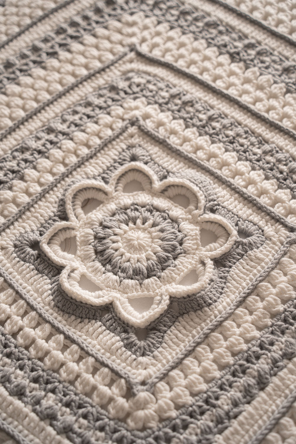 Crochet Gray Throw