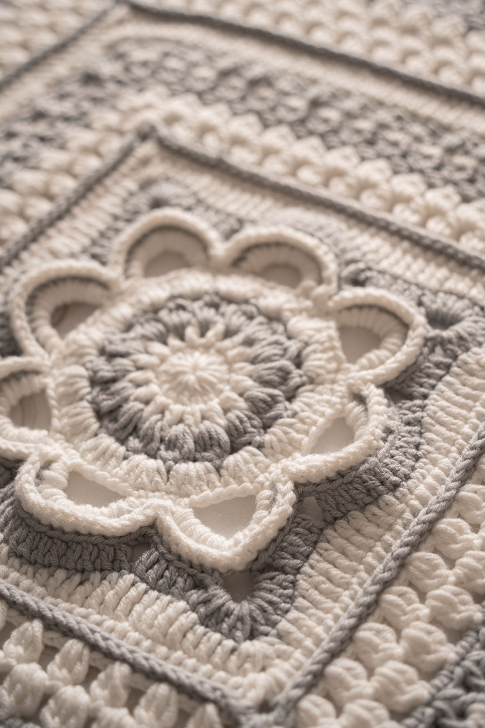 Crochet Gray Throw