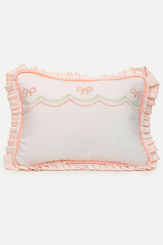 Vintage Rose & Sage Linen Heirloom Pillow