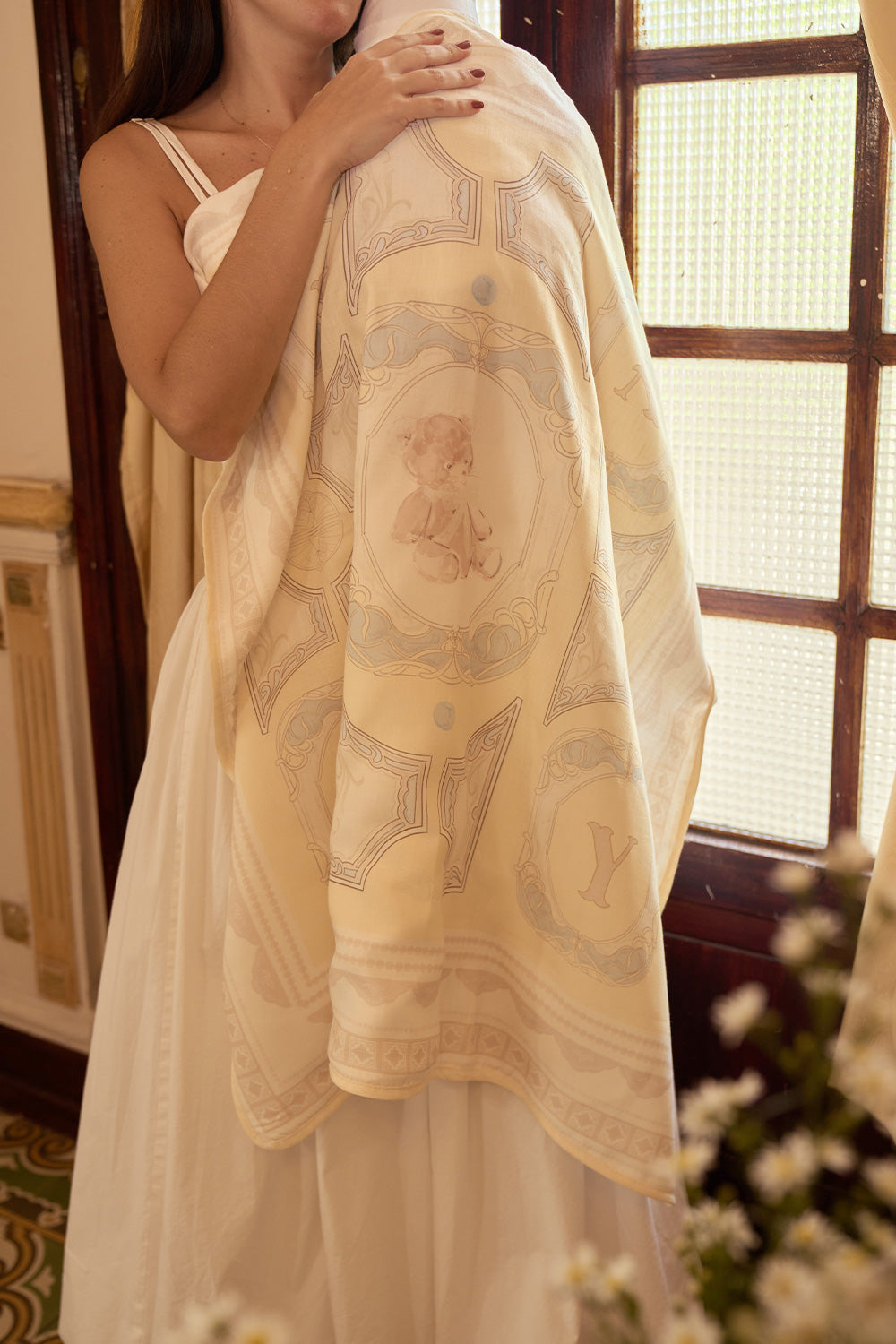 BABY ROYALE YELLOW HEIRLOOM SWADDLE